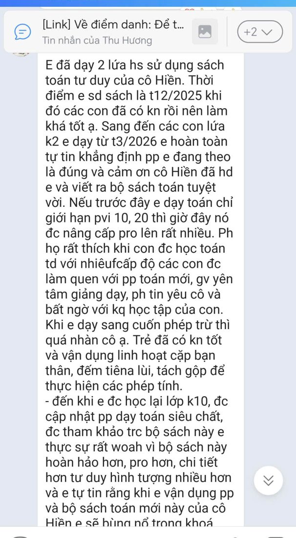 Tin nhắn Zalo: Giáo viên đã dạy 2 lứa học sinh bằng sách