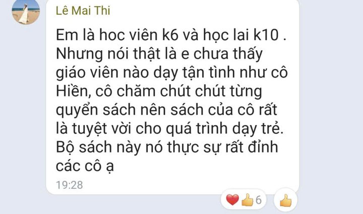 Tin nhắn Zalo: Lê Mai Thi, học viên K6, K10