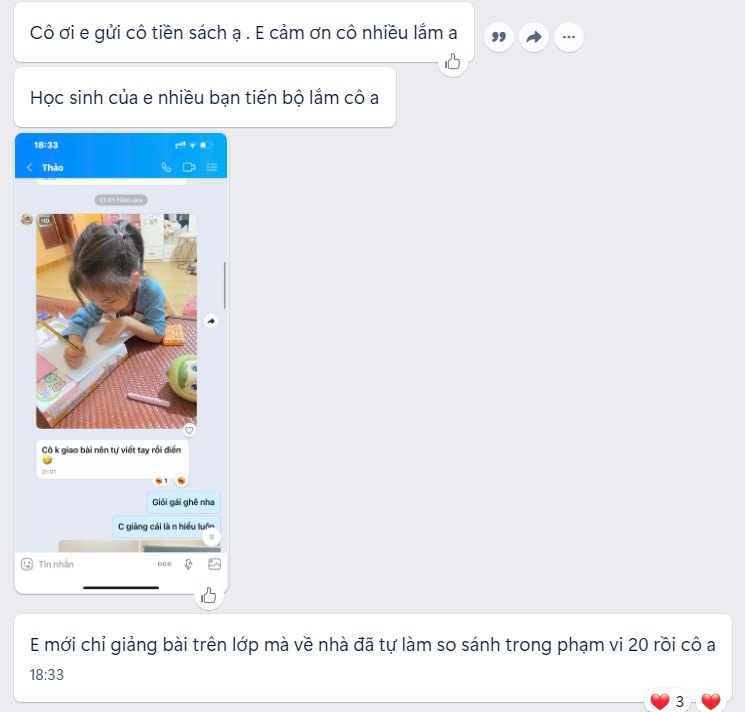 Tin nhắn Zalo kèm ảnh học sinh tự làm bài so sánh ở nhà
