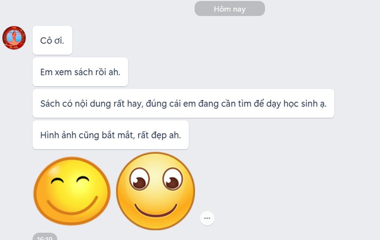 Tin nhắn Zalo của giáo viên nhận xét về bộ sách